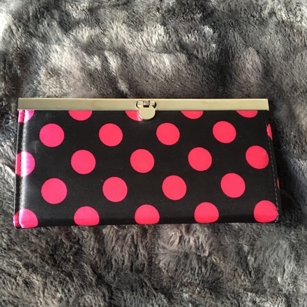 Pink polka dot wallet